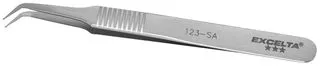 Пинцет изогнутый SMD Excelta 123-SA, нержавеющая сталь, 4.5"