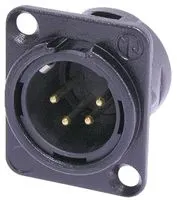 Разъем XLR панельный NEUTRIK NC4MD-L-B-1, 4 контакта, черный