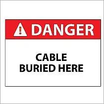 Знак "Опасность. Кабель заглублен" алюминиевый 7х10 см AL-1181-710