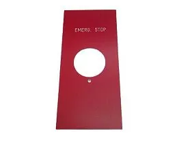 Табличка маркировочная Allen Bradley 800H-Y4J красная, аварийная остановка, увеличенный размер