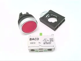 Кнопка красная BACO CONTROLS L21AA01-3E10, 22мм, 1НО контакт