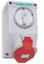 Розетка промышленная IEC 30A, 5-контактная, 120/208В, с блокировкой, водонепроницаемая Walther Electric AT139521