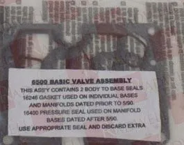 Ремонтный комплект для клапана Артикул 6500A от производителя MAC VALVES INC