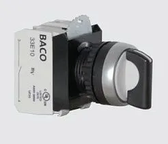 Переключатель селекторный BACO CONTROLS L21MD03-3E20 черный 3-позиционный 22мм