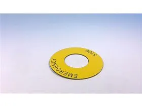 Табличка маркировочная "Аварийная остановка" желтая круглая 60мм LWE60300 BACO