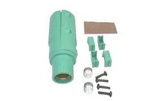 Разъем силовой Cam Lock CL40FB-E зеленый, латунь, 400А, 600В, розетка