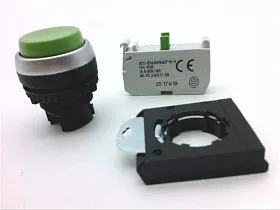 Кнопка управления BACO CONTROLS L21AB02-3E10 зеленая, 22мм, 3 позиции, 1NO