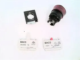 Кнопка аварийного останова BACO L22EM10-3EARM01, 22мм, подсветка, красный грибок 40мм