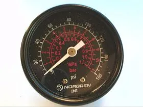 Манометр Norgren 18-013-209, 0-160 PSI/11 бар, 1/4" NPTF/CBM, диаметр 2"