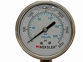 Манометр ASHCROFT BY12YPT4LW с жидкостным наполнением, 3000 PSI, 2.5", 1/4" NPT