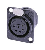 XLR разъем панельный Neutrik NC6FD-L-B-1, 6 контактов, розетка, черный металлический корпус