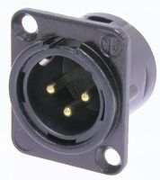XLR разъем NEUTRIK NC3MD-H-BAG 3-контактный, штекер, монтаж на плату, металлический корпус, черный