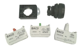 Кнопка управления BACO CONTROLS L22AH40-3EAYM11 желтая с подсветкой LED 130В