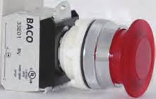 Кнопка управления красная с подсветкой LED 130В, 30мм, 1НО+1НЗ BACO T11AK10-3EARM11