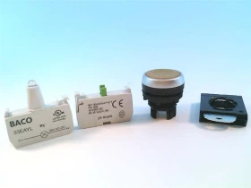 Кнопка управления BACO L21AH40-3EAYL10 желтая с подсветкой 24В LED