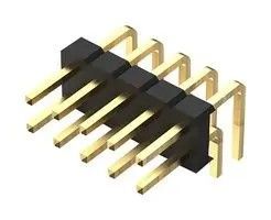 Штырьковый соединитель BF060, 6 контактов, 2 ряда, шаг 2 мм, угловой