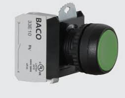 Кнопка моментная черная 22мм с 1NO контактом BACO CONTROLS L22AA03-3E10