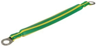 Плетеный заземляющий провод AGS808 8AWG, 208мм, зелено-желтый