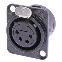 Разъем XLR Neutrik NC4FD-L-B-1 4-контактный, панельный, черный