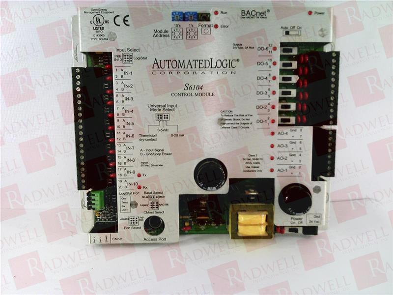 Плата системы управления ОВиК Артикул S6104 от производителя AUTOMATED LOGIC