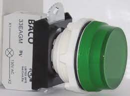 Головка пилотного светосигнального устройства BACO CONTROLS T10SA20, зеленая, 30 мм