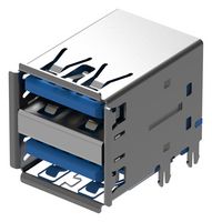 Разъем USB 3.0 Type A двухпортовый угловой позолоченный USB1100-30-A GCT