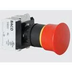 Кнопка грибовидная BACO CONTROLS L22DD01-3E11, красная, 40мм, с фиксацией, 1НО+1НЗ