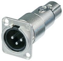 Переходник XLR Neutrik NA3MDF, вилка-розетка, металлический корпус