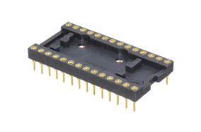 Розетка DIP-28 контактов, двухрядная, шаг 2.54мм, gold plated