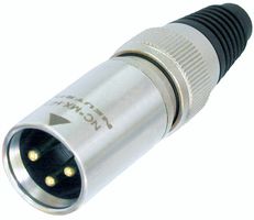 Разъем XLR Neutrik NC3MX-HD-B 3-контактный, штекер, металлический черный