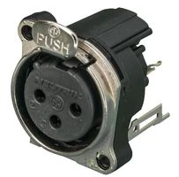 Разъем XLR Neutrik NC3FBV2 3-контактный, розетка, вертикальный монтаж на плату
