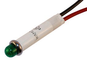 Светодиодный индикатор WAMCO WL-2191U5-24V зеленый, 28В, панельный монтаж 7.87мм
