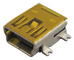 Разъем USB Mini Type B на 5 контактов, монтаж SMT, угловой