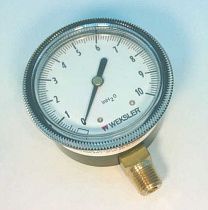 Манометр Weksler BK73TA4L, 0-10 H2O, 2-1/4", соединение 3/16"