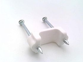 Скобы пластиковые белые PS-150, 12.7 мм, 100 шт.