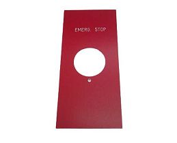 Табличка маркировочная Allen Bradley 800H-Y4J красная, аварийная остановка, увеличенный размер