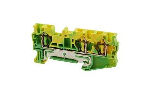 Клемма пружинная заземления ST 4-TWIN-PE, 3 соединения, зелено-желтая
