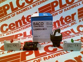 Переключатель селекторный BACO CONTROLS L22KE03-3E11, 22мм, черный, 2 позиции, 1NO/1NC