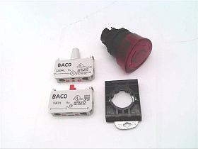 Кнопка грибовидная BACO L22EM10-3EARL01 красная 40мм с подсветкой LED 24В