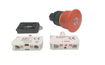 Кнопка аварийного останова BACO L22DN10-3EARM01, красная, 22мм, с подсветкой LED 130В