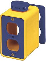 Коробка розеточная переносная ERICSON 6000 двухсторонняя с зажимом для шнура, желтая