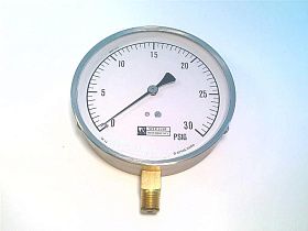 Манометр WEKSLER EA14A, 0-30 PSI, 114 мм, NPT 1/4", нижнее подключение