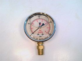 Манометр Dynamic Fluid Solutions CF1P-015A, 0-200 PSI, 1/4" NPT, глицериновый