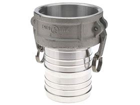 Соединитель шланга 4" CAM & GROOVE, алюминиевый, внутренний с хвостовиком, тип C, 100 PSI