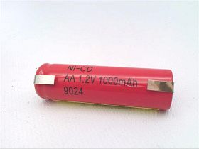 Аккумулятор NiCd AA 1.2V 1000mAh с контактами под пайку EXELL BATTERY