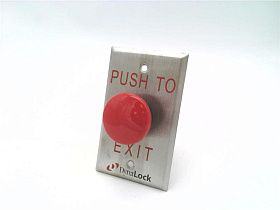 Кнопка выхода Dynalock 6290, красная грибовидная, с задержкой времени, нержавеющая сталь