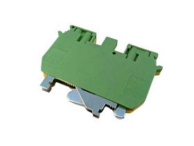 Клеммная колодка проходная UDK 4-PE Phoenix Contact, желто-зеленая, 10-22 AWG