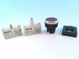 Кнопка красная с подсветкой 22мм моментная BACO L21AH10-3EARL10