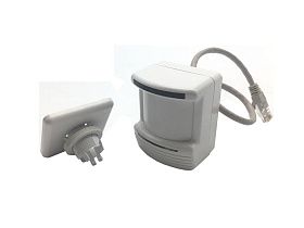 Цифровой пассивный ИК-датчик присутствия LMPX-100-1, 24V DC, угловое крепление, белый