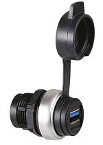 Разъем USB (тип A/A) 22 мм с хромированным ободком IP65 L21VB03 BACO CONTROLS